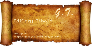 Géczy Tibold névjegykártya